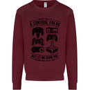 Control Freak Funny Gaming Gamer Mens Sweatshirt Jumper Maroon