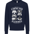 Control Freak Funny Gaming Gamer Mens Sweatshirt Jumper Navy Blue