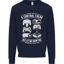 Control Freak Funny Gaming Gamer Mens Sweatshirt Jumper Navy Blue