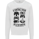 Control Freak Funny Gaming Gamer Mens Sweatshirt Jumper White