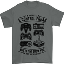 Control Freak Funny Gaming Gamer Mens T-Shirt Cotton Gildan Charcoal