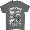 Control Freak Funny Gaming Gamer Mens T-Shirt Cotton Gildan Charcoal