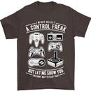 Control Freak Funny Gaming Gamer Mens T-Shirt Cotton Gildan Dark Chocolate