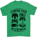 Control Freak Funny Gaming Gamer Mens T-Shirt Cotton Gildan Irish Green