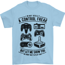 Control Freak Funny Gaming Gamer Mens T-Shirt Cotton Gildan Light Blue