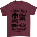 Control Freak Funny Gaming Gamer Mens T-Shirt Cotton Gildan Maroon