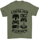 Control Freak Funny Gaming Gamer Mens T-Shirt Cotton Gildan Military Green