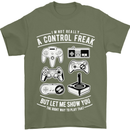 Control Freak Funny Gaming Gamer Mens T-Shirt Cotton Gildan Military Green