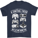Control Freak Funny Gaming Gamer Mens T-Shirt Cotton Gildan Navy Blue