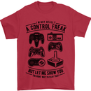 Control Freak Funny Gaming Gamer Mens T-Shirt Cotton Gildan Red