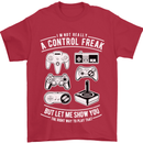 Control Freak Funny Gaming Gamer Mens T-Shirt Cotton Gildan Red