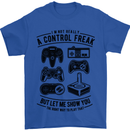 Control Freak Funny Gaming Gamer Mens T-Shirt Cotton Gildan Royal Blue