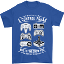 Control Freak Funny Gaming Gamer Mens T-Shirt Cotton Gildan Royal Blue