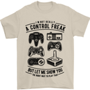 Control Freak Funny Gaming Gamer Mens T-Shirt Cotton Gildan Sand