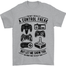 Control Freak Funny Gaming Gamer Mens T-Shirt Cotton Gildan Sports Grey