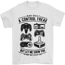 Control Freak Funny Gaming Gamer Mens T-Shirt Cotton Gildan White