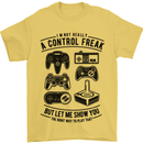 Control Freak Funny Gaming Gamer Mens T-Shirt Cotton Gildan Yellow