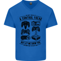 Control Freak Funny Gaming Gamer Mens V-Neck Cotton T-Shirt Royal Blue