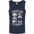 Control Freak Funny Gaming Gamer Mens Vest Tank Top Navy Blue