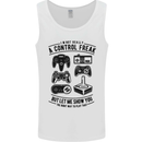 Control Freak Funny Gaming Gamer Mens Vest Tank Top White