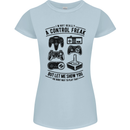Control Freak Funny Gaming Gamer Womens Petite Cut T-Shirt Light Blue