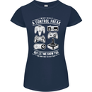 Control Freak Funny Gaming Gamer Womens Petite Cut T-Shirt Navy Blue