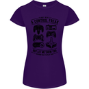 Control Freak Funny Gaming Gamer Womens Petite Cut T-Shirt Purple