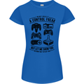 Control Freak Funny Gaming Gamer Womens Petite Cut T-Shirt Royal Blue