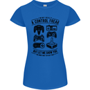 Control Freak Funny Gaming Gamer Womens Petite Cut T-Shirt Royal Blue