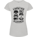 Control Freak Funny Gaming Gamer Womens Petite Cut T-Shirt Sports Grey
