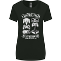 Control Freak Funny Gaming Gamer Womens Wider Cut T-Shirt Black