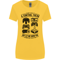 Control Freak Funny Gaming Gamer Womens Wider Cut T-Shirt Yellow