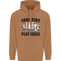 Cool Kids Play Chess Funny Game Player Mens 80% Cotton Hoodie Caramel Latte