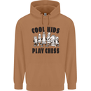 Cool Kids Play Chess Funny Game Player Mens 80% Cotton Hoodie Caramel Latte