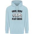 Cool Kids Play Chess Funny Game Player Mens 80% Cotton Hoodie Light Blue