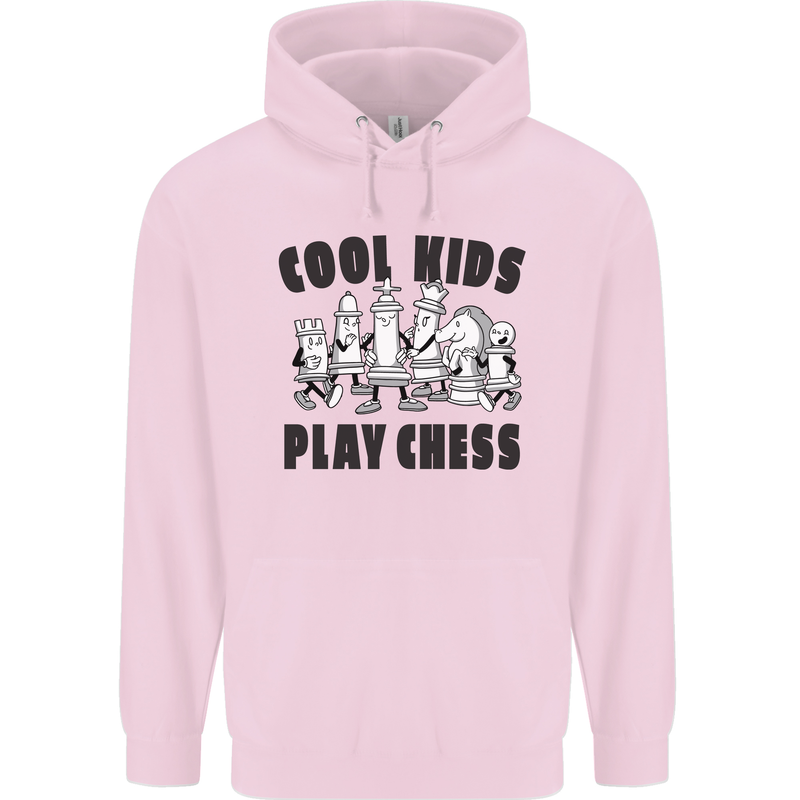 Cool Kids Play Chess Funny Game Player Mens 80% Cotton Hoodie Light Pink