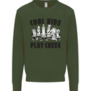 Cool Kids Play Chess Funny Game Player Mens Sweatshirt Jumper Forest Green