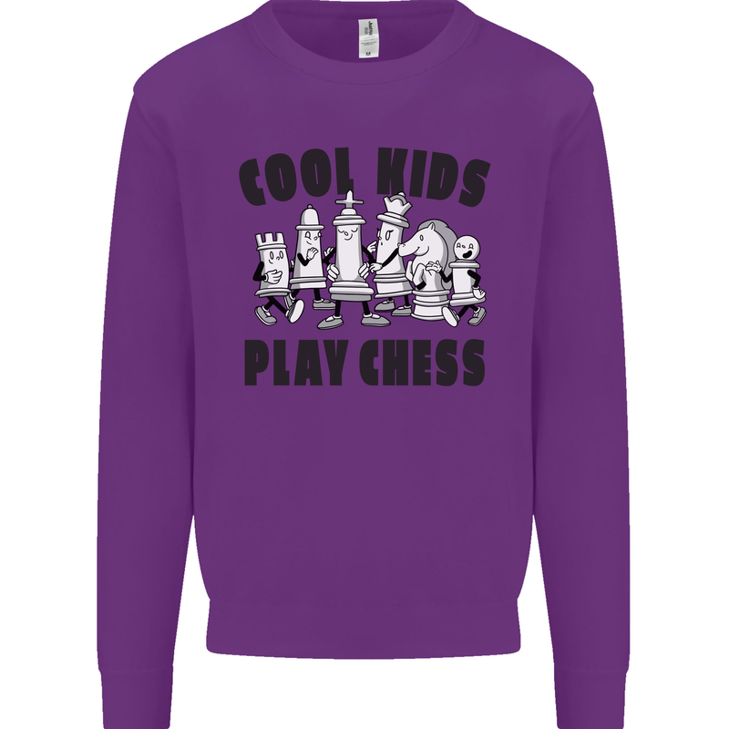 Cool Kids Play Chess Funny Game Player Mens Sweatshirt Jumper Purple