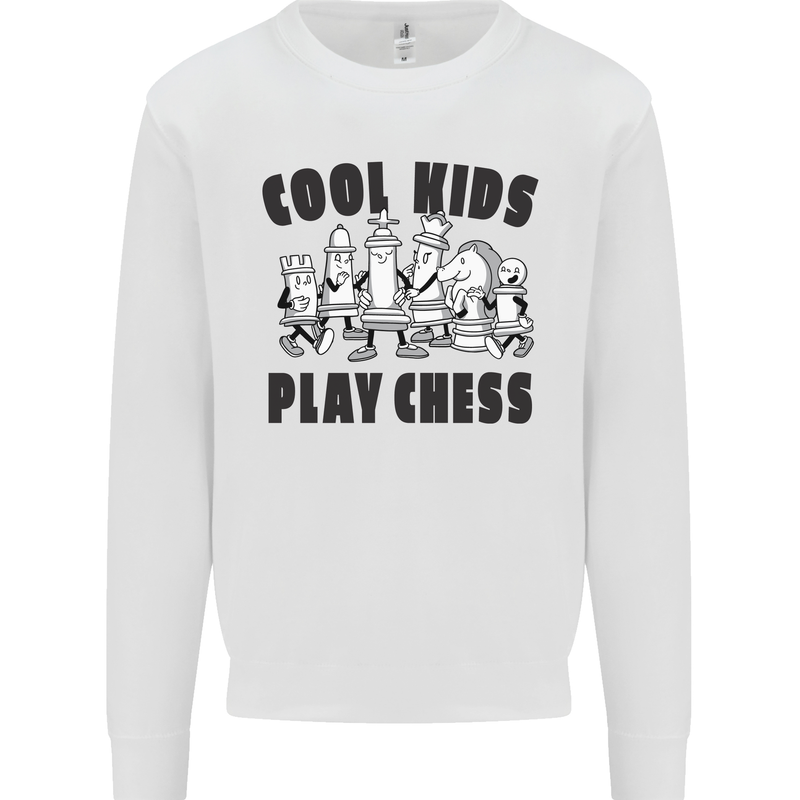 Cool Kids Play Chess Funny Game Player Mens Sweatshirt Jumper White