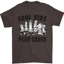 Cool Kids Play Chess Funny Game Player Mens T-Shirt Cotton Gildan Dark Chocolate