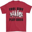 Cool Kids Play Chess Funny Game Player Mens T-Shirt Cotton Gildan Red