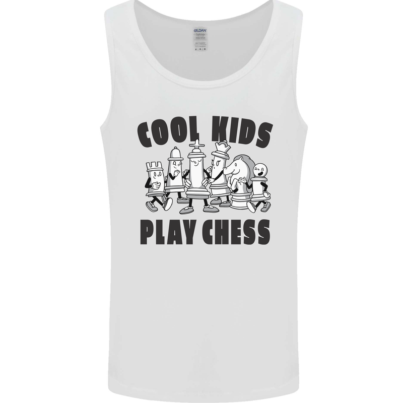 Cool Kids Play Chess Funny Game Player Mens Vest Tank Top White