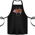 Country House Street Pig Cotton Apron 100% Organic Black
