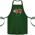 Country House Street Pig Cotton Apron 100% Organic Forest Green