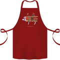Country House Street Pig Cotton Apron 100% Organic Maroon