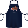 Country House Street Pig Cotton Apron 100% Organic Navy Blue