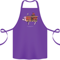 Country House Street Pig Cotton Apron 100% Organic Purple