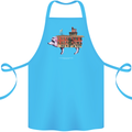 Country House Street Pig Cotton Apron 100% Organic Turquoise