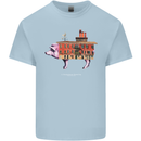 Country House Street Pig Kids T-Shirt Childrens Light Blue