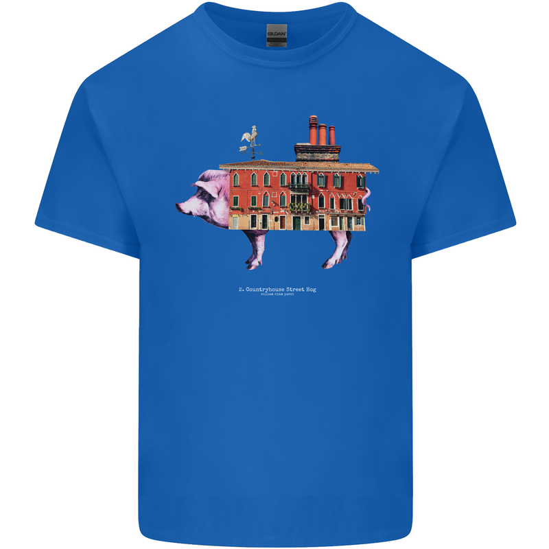 Country House Street Pig Kids T-Shirt Childrens Royal Blue